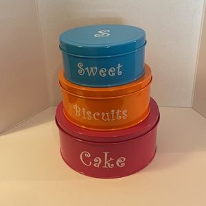 Nested/Stackable Round Kitchen Tins